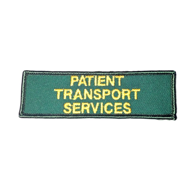 Patient Transport Services embroidered badge StitchTech