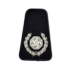 Tunic patches on black polycotton